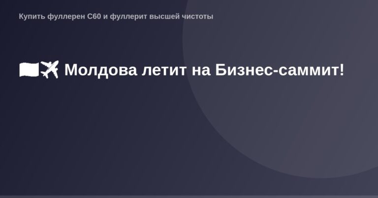 Молдова летит на Бизнес-саммит, международная деловая авиация.
